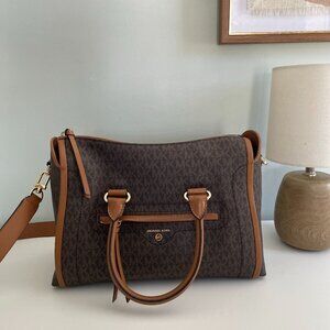 Michael Kors Brown Signature Logo Crossbody Bag